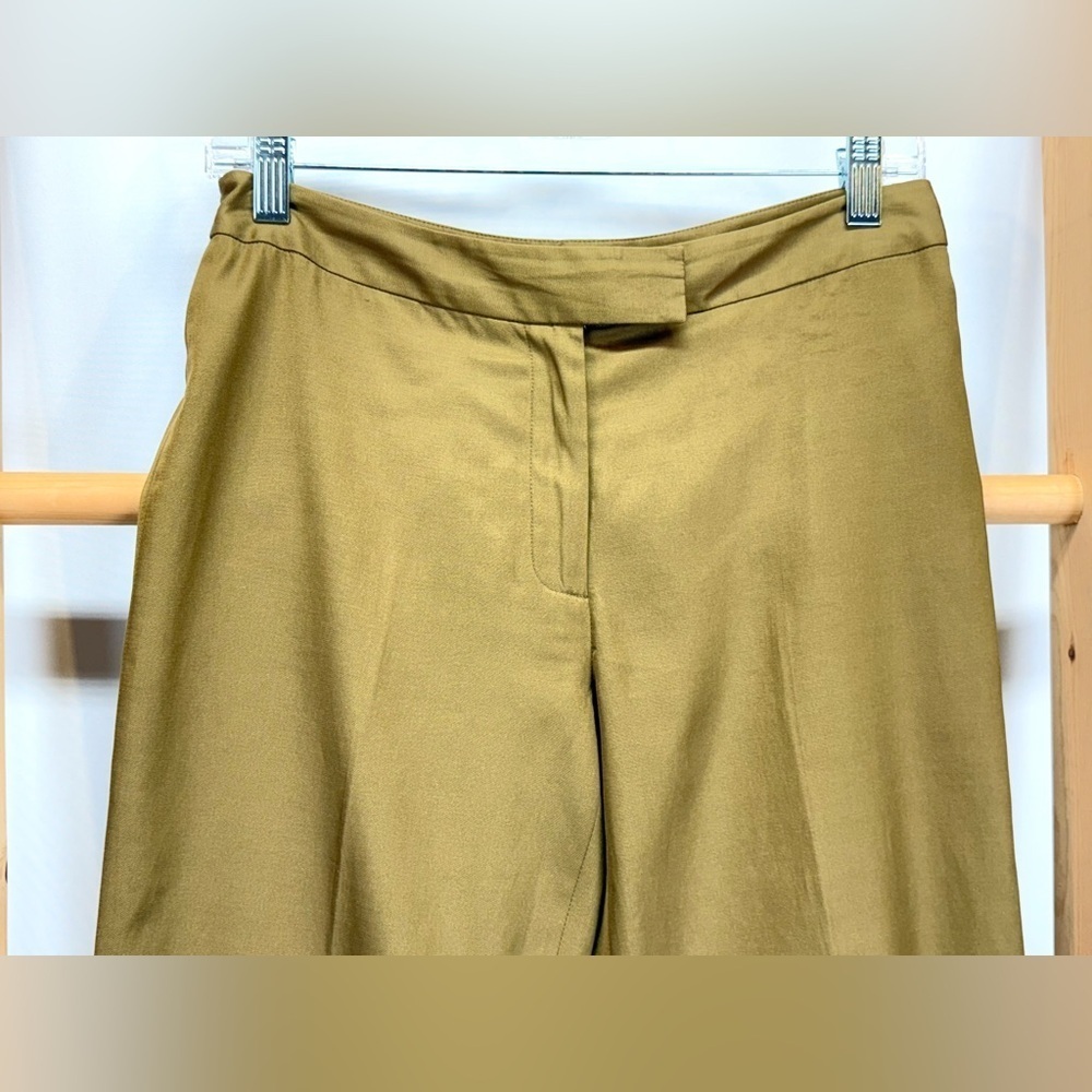 PECK & PECK Bronze‎ brown Silk & Cotton Capri pants size 2. - Picture 2 of 11
